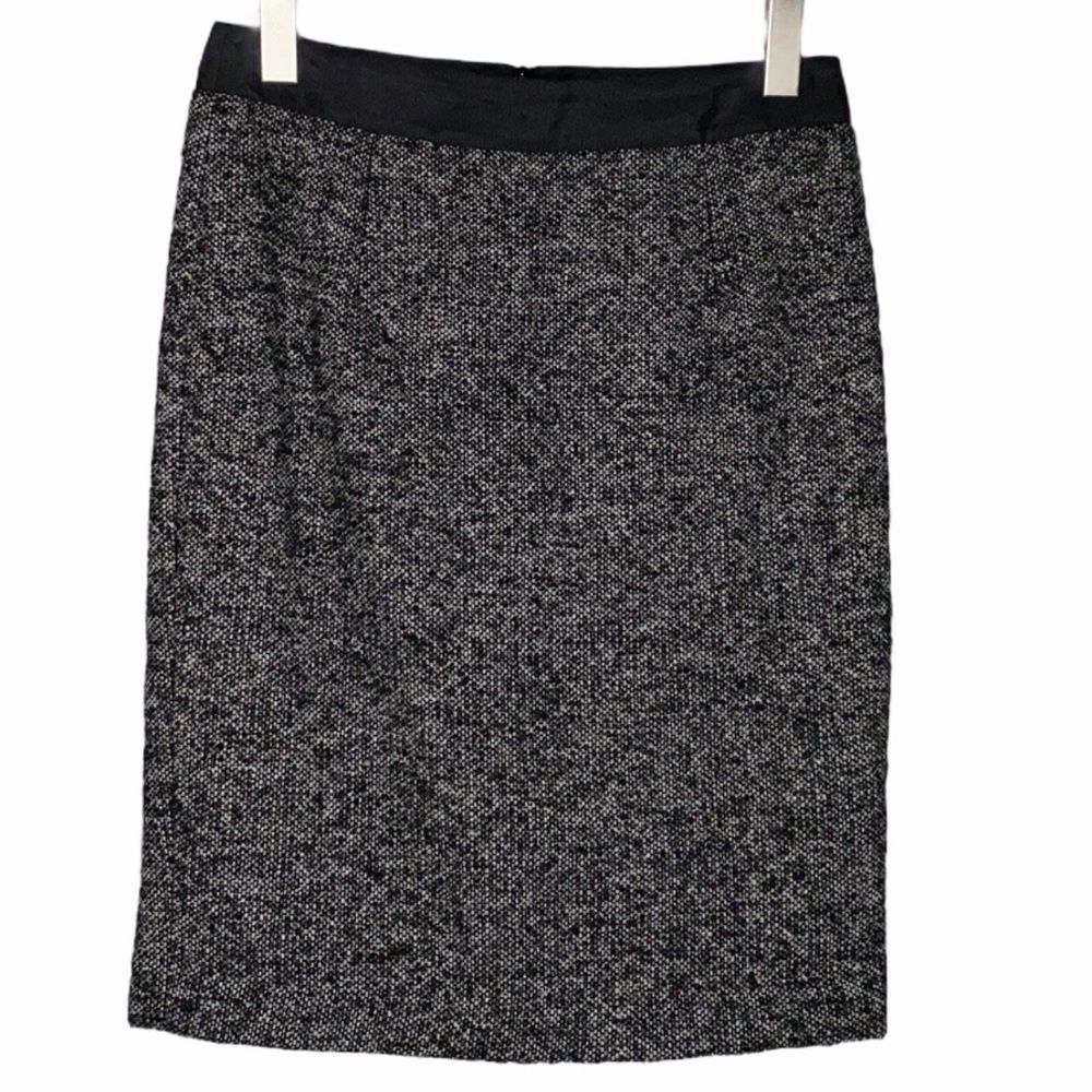 Boden A-Line Pencil Skirt‎ Tweed Wool Blend Black